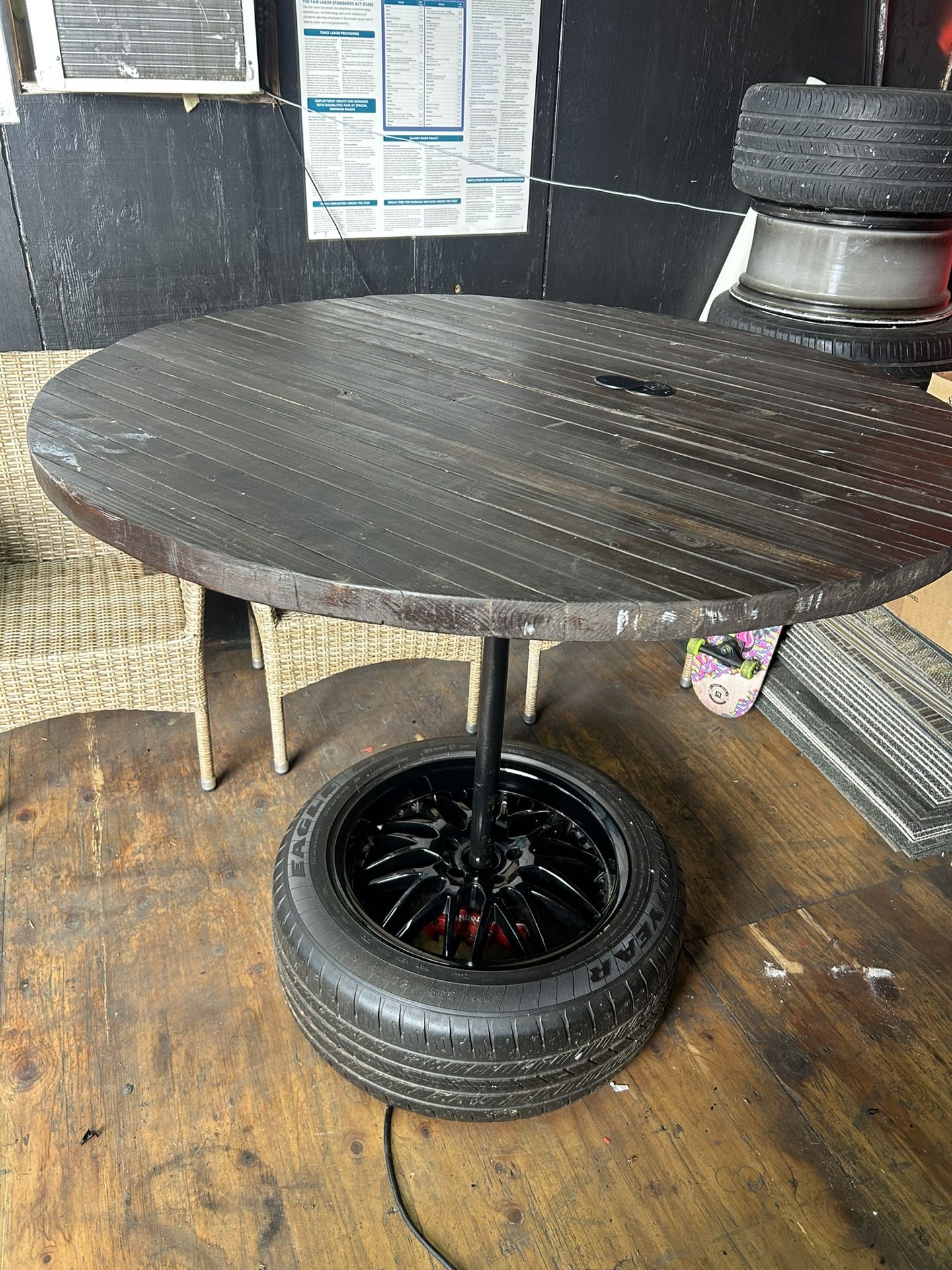 Bar Table With Outlet And Stools
