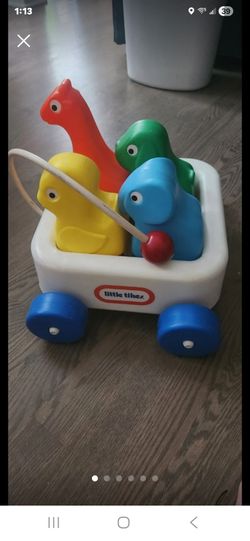 Vtg Little Tikes Rolling Safari pull along wagon