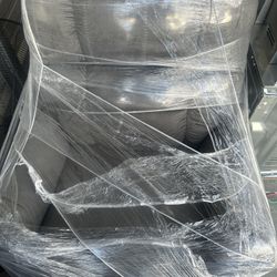 Grey Recliner, Chocolate Loveseat, Grey Loveseat 