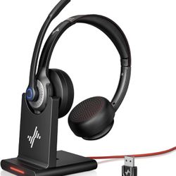 Wireless Headset with AI Noise Cancelling - NEW 