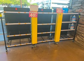 Black Wire Grid Retail Display Shelving Units