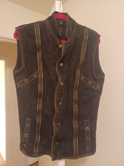 Denim Vest With Zipper Accents 