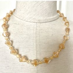 Orange Yellow Beaded Necklace 