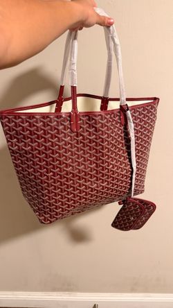 Large Burgundy Tote Bag with small pouch