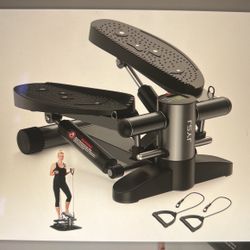 NEW STEPPERS FOR EXERCISE. Mini Stepper w/Resistance Bands. 330lbs Weight Capacity. Stair Stepper w/LCD Monitor for Full Body Workout. 