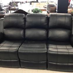 Sofa Loveseat Chair 5 Reclining Leather . Black