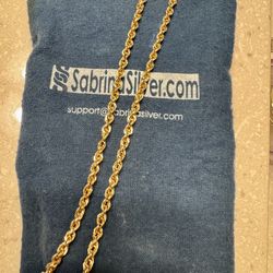 Real Gold Diamond Cut Rope Chain 