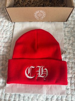 Chrome Hearts CH Logo Beanie Red White
