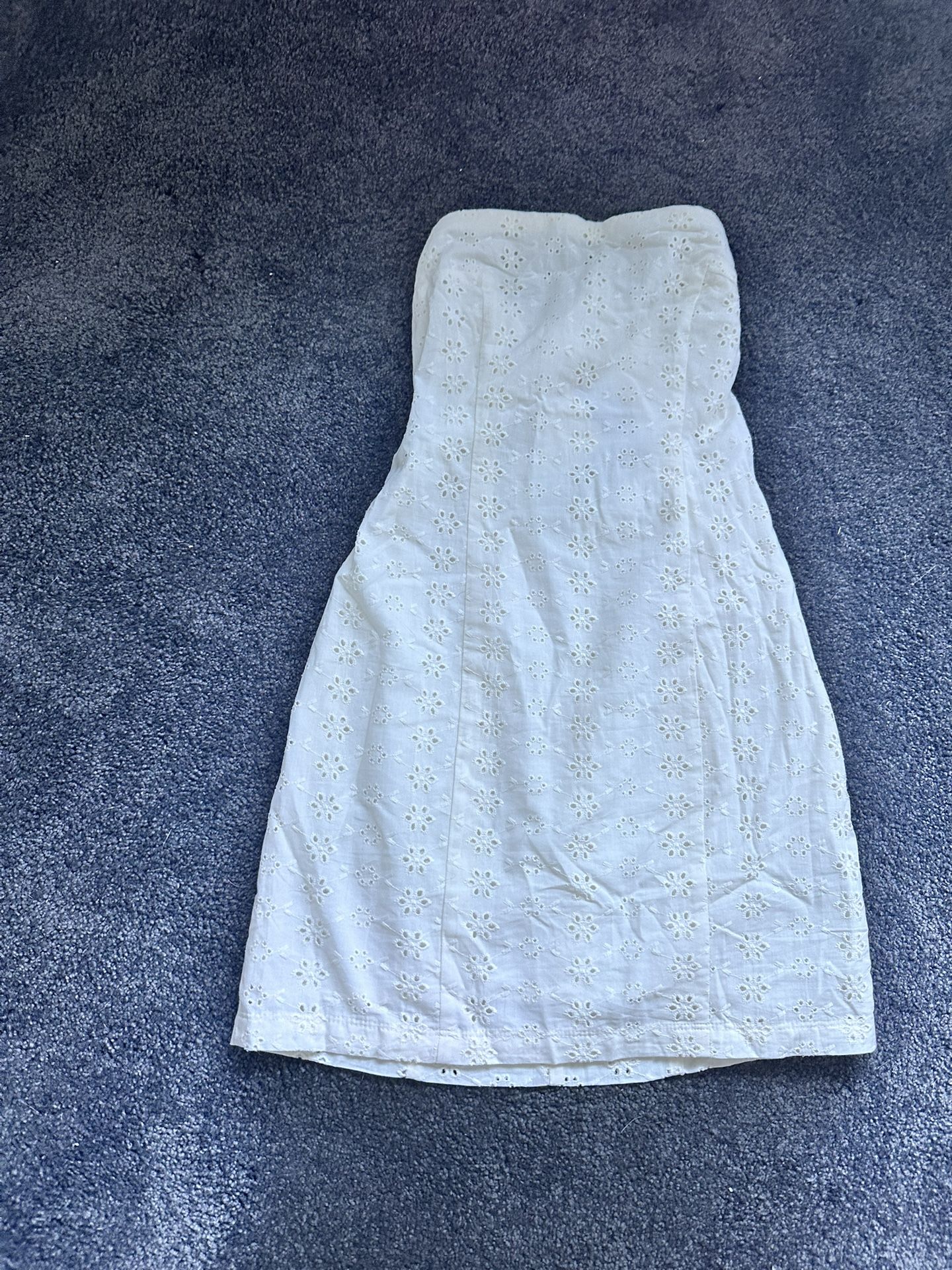 Cream Flower Strapless Dress