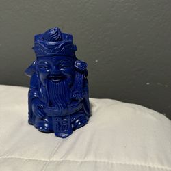 Vintage Blue Laughing Buddha