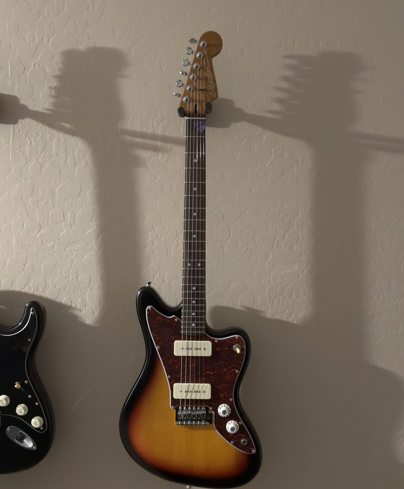 Offset/Jazzmaster Style 25.5” Scale Guitar Sunburst P90 Roasted Maple Rosewood