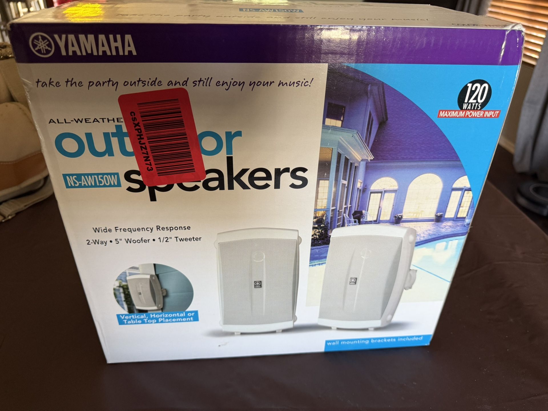 New Yamaha NS-AW150 2-Way Indoor/Outdoor Speakers - Pair WHITE