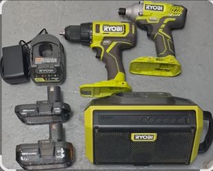 Ryobi 18V Tool Set with Batteries and Bluetooth Speaker
