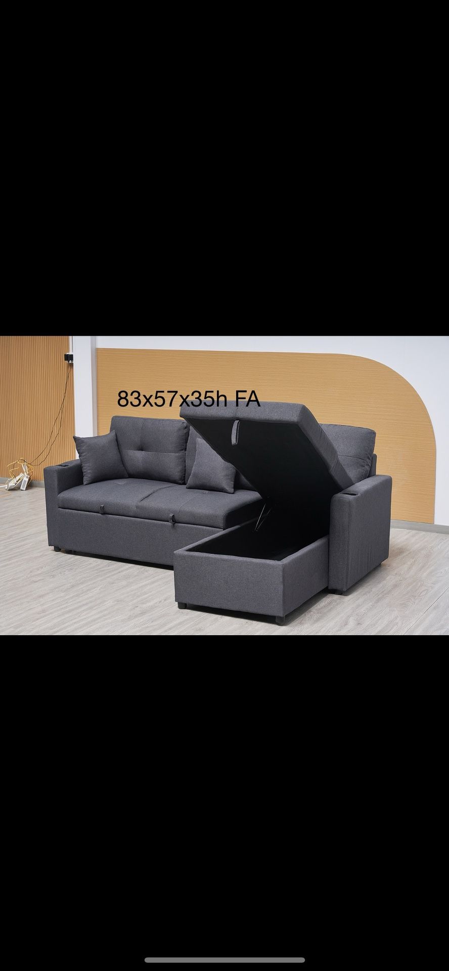 $360 Sectional Pull Out Bed With Storage 