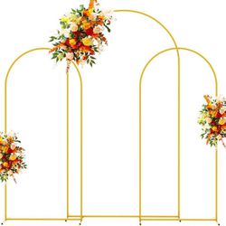 Set of 3 Gold Wedding Arch backdrops