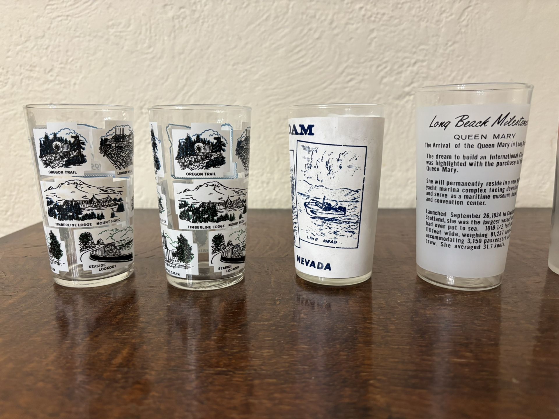 Variety Of Vintage Souvenir Glasses