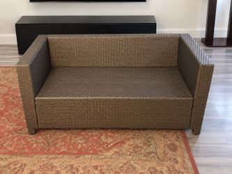 Wicker Loveseat Couch – Patio, Balcony or Outdoor Furniture