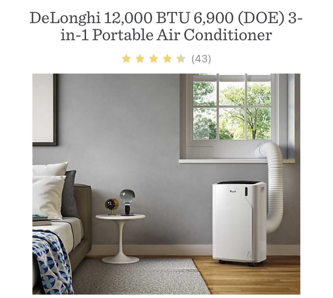 Portable Air Conditioner 12000 BTUs 500 Sq Ft 