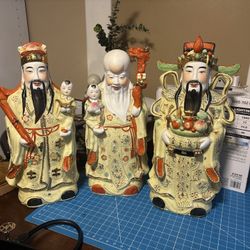 Large Vintage Chinese Porcelain Figurines 20” High