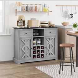 Buffet Cabinet with Storage, 44.5” Bar Cabinet with 2 Drawers  S-27