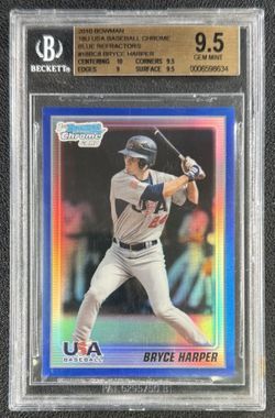 BRYCE HARPER BGS 9.5 2010 BOWMAN CHROME 18U USA BASEBALL BLUE REFRACTOR 126/250