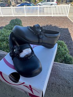 Black Girls Mary Jane Shoes with Flower Detail
