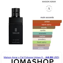 III THRILLER MAISON ASRAR Cal Cologne