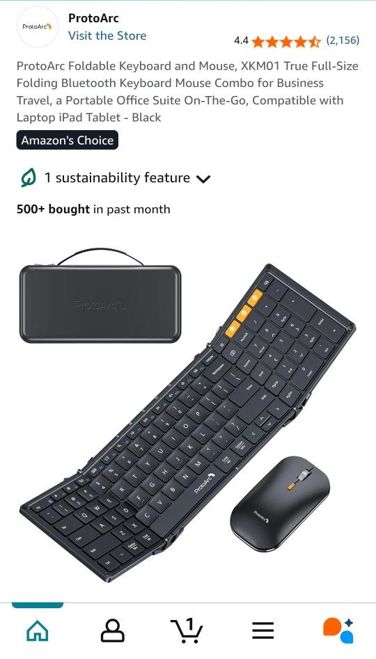 ProtoArc Foldable Keyboard and Mouse