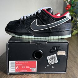 Nike Dunk Low Retro LPL League of Legends Black White Red Suede Sneakers size 6