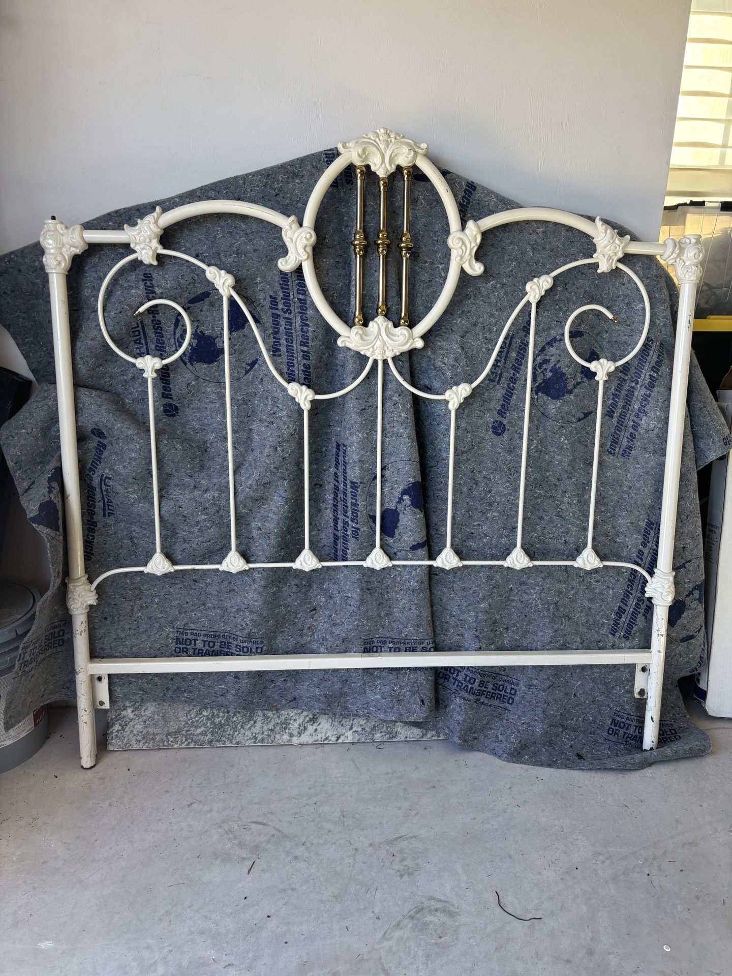 Elliot Designs Brass White Headboard