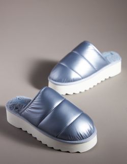 Anthropologie Maeve Puffy Lounge Platform Slippers Lilac Size Large