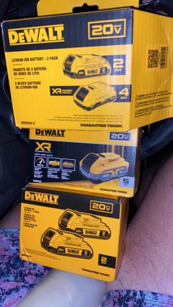Dewalt power pack 5 AH, 4 AH, & (3) 2 AH battery
