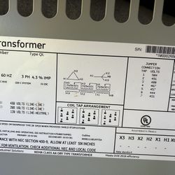 (4) General Electric 45 kVA 480 primary/208-120 Secondary Industrial Transformers 