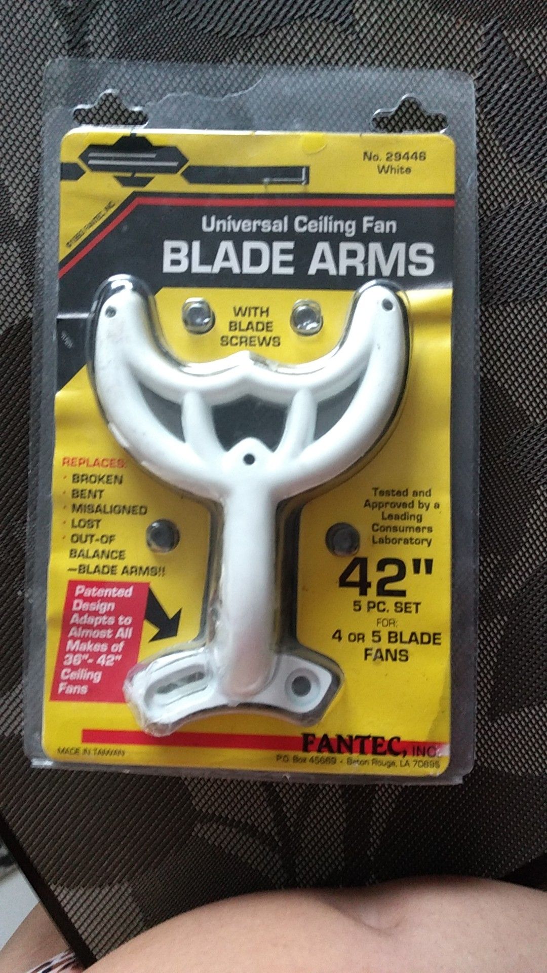 Universal ceiling fan blade arms 42 in 5 pieces set for 4 or 5 blade