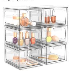 Clear Plastic Acrylic Organizers Makeup Organizer Drawers Storage Bins for Vanity Kitchen Cabinets Pantry
6 Pack Stackable Pull-Out Handles