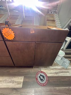 Brown Wood Base Kitchen Cabinet