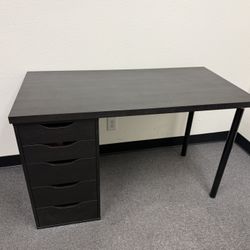 LAGKAPTEN / ALEX Desk, black, 47 1/4x23 5/8 