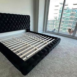 New Black Luxury Platform Bed Frame- No Box Spring Requiered
