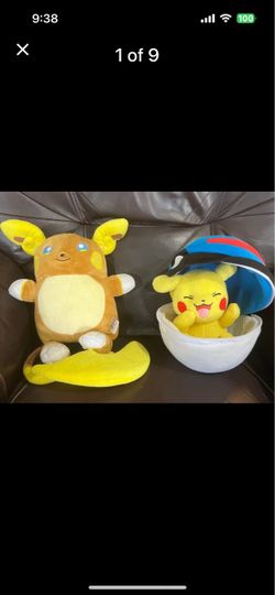 Pokémon Plush Lot – Raichu and Pikachu in Poké Ball