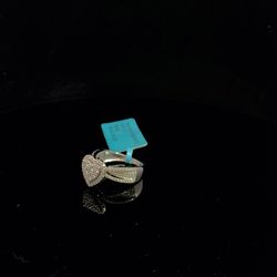 10K White Gold with 0.97CT Moissanite Diamond Ring