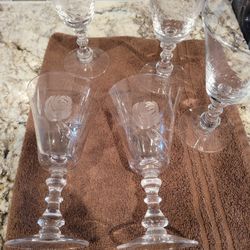 Fostoria Rose Water Goblets - 5