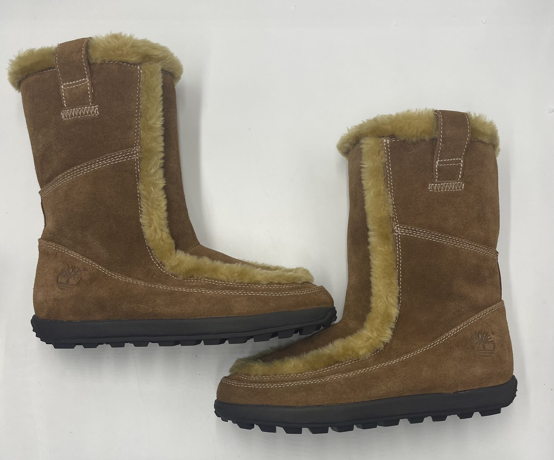 Timberland Women 8.5 M Suede Faux Fur Lined  Pull Up Boots 16638