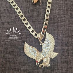 Stainless Steel Necklace With Huge Eagle Pendant