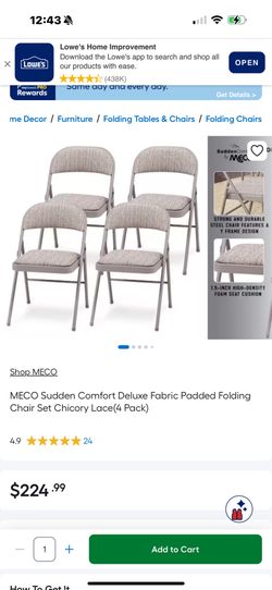 Foldable padded chairs set of 5