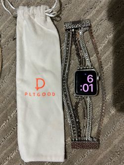 Silver Apple Watch magnetic bracelet band