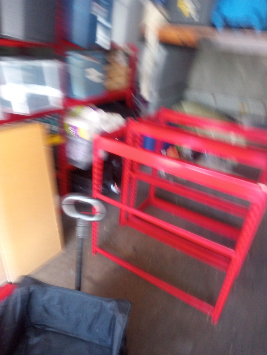 Two Heavy Duty Metal Shelves Garage New
