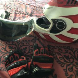 Motorcycle Helmet And Gloves