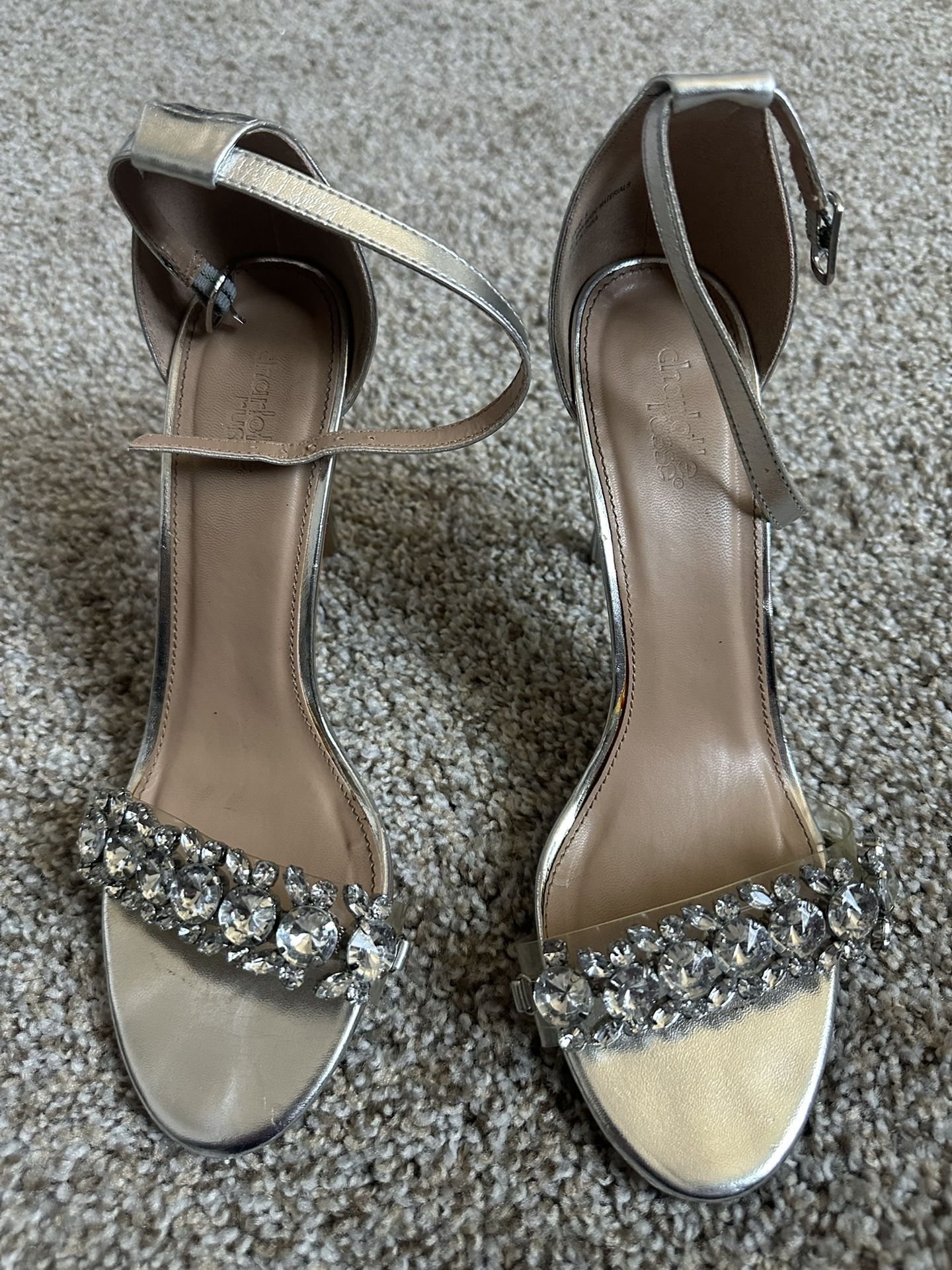 Silver heels - size 8