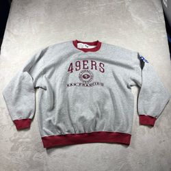 Vintage San Francisco 49ers Sweater Men’s XL Gray Embroidered NFC Patch 90s#3669