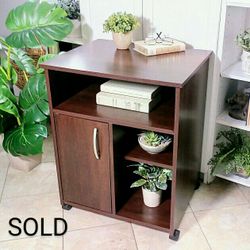 Storage Cabinet with 6 Shelves on Wheels / Table 29"Hx23"Wx19"D , CASH ONLY, PICKUP ONLY - desk, office furniture, tv stand, media cabinet, end table